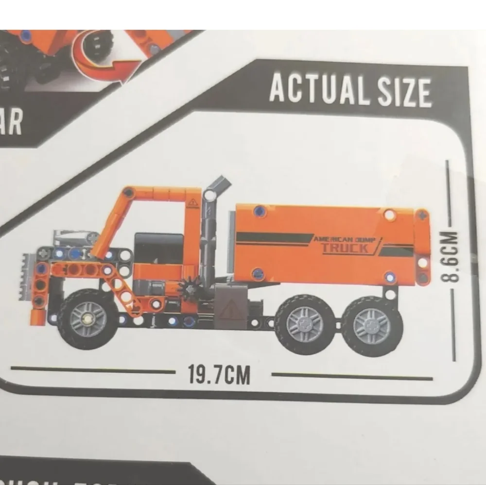 New Dynamic Super Dump Truck Builder Set Turning Accessories 261 Pcs Boy Gift